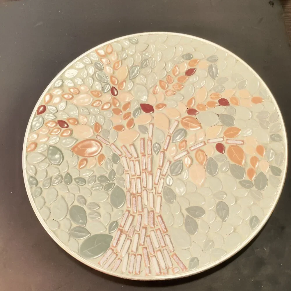 Mosaic Large Platter And Art Centerpiece. From Toscana Italy, Vintage
